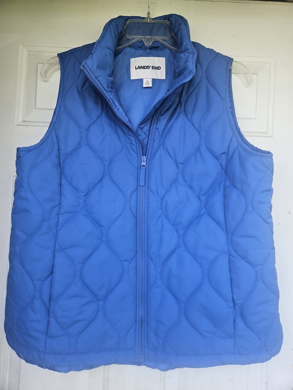 Lands' End Women's Quilted Sky Blue Vest